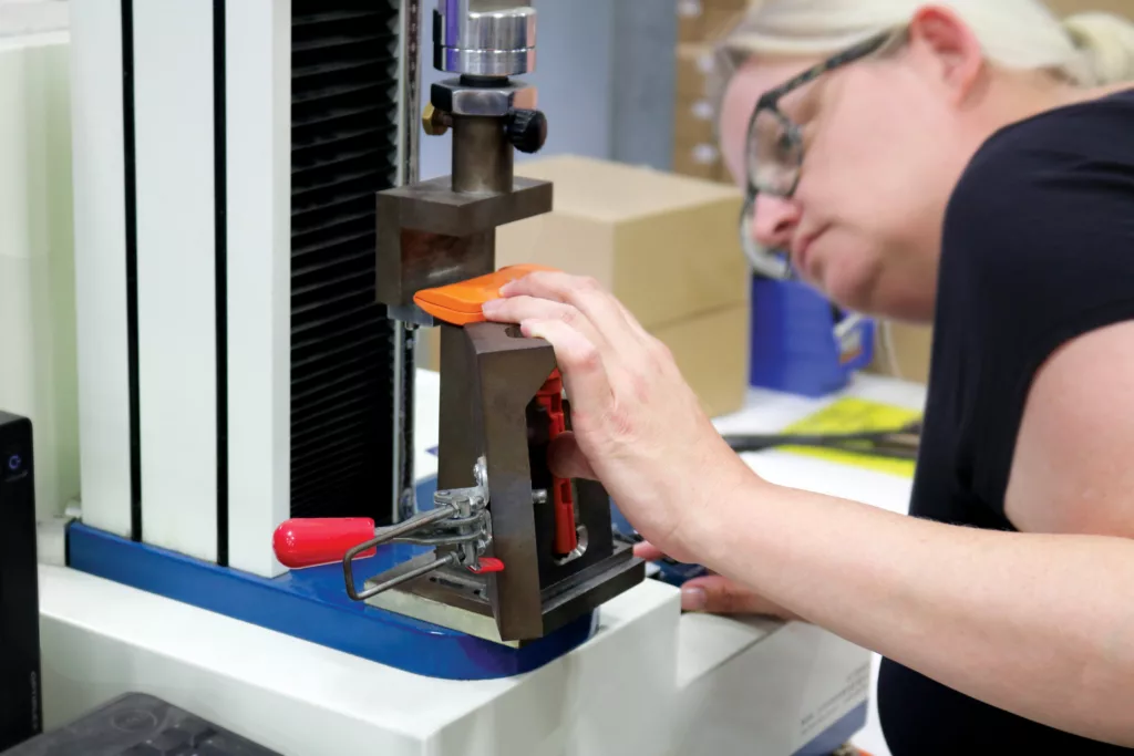 Woman testing alignment